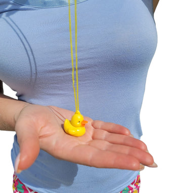 Zugar Land Cool Classic Mini Duck Necklaces (12 Pack) Yellow Duckies. Plastic. Party Favor Goodie Bag Filler