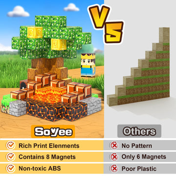 100Pcs Magnetic Blocks - Build Mine Magnet World Game Adventure Set Stem Building Toys For Kids 3+ Years Old 1 Magnetic Cubes Fo