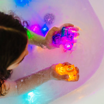 Glo Pals X Sesame Street Water-Activated Light-Up Cubes For Sensory Play (Abby Cadabby - Pink & Purple)