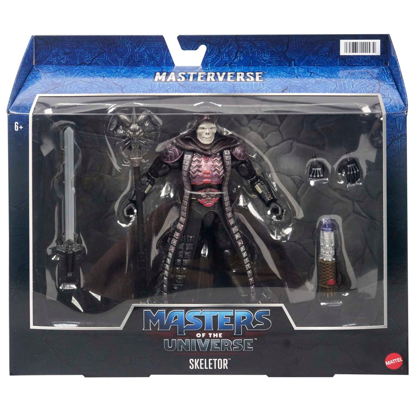 Masters of the Universe Skeletor Action Figure, 7" Multicolor Plastic Collectible, Model HLB56 with Swappable Parts & Accessories
