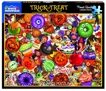 White Mountain Trick or Treat Halloween Puzzles 1000 Pieces Jigsaw Puzzle for Fall and Autumn