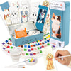 Coiplay 648 Color Blocks Watercolor Paint Set, 52-Bookmarks, 3 Brushes, Silicone Cup, Meow/Bark Coloring Books, For All Ages, Tr