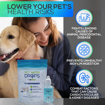 Dry Element Pet Water Drops - Dental Care Additive for Dogs & Cats - Light Blue - Model 8146