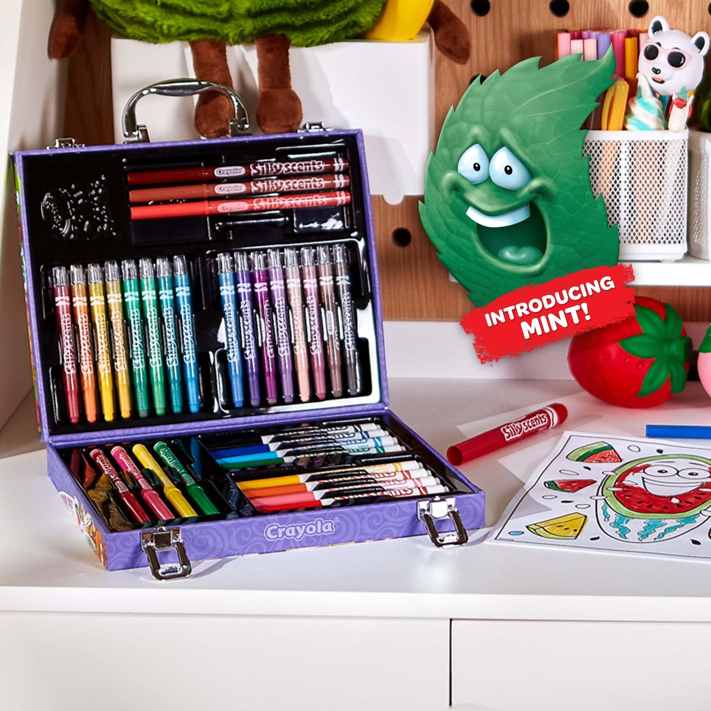 Crayola Silly Scents Mini Inspiration Art Case Coloring Set, Gift For Kids Ages 3, 4, 5, 6