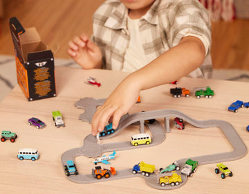 Driven by Battat - Pocket Fleet 1 - 20 Mini Toy Vehicles - Camper Van, Construction Trucks, Cement Mixer, Monster Truck, Race Ca