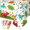 Tegeme 3 Pcs Dinosaur Plastic Tablecloth Dinosaur Party Table Cover 54 X 108 Inch Disposable Waterproof Dino Print Table Cloth F