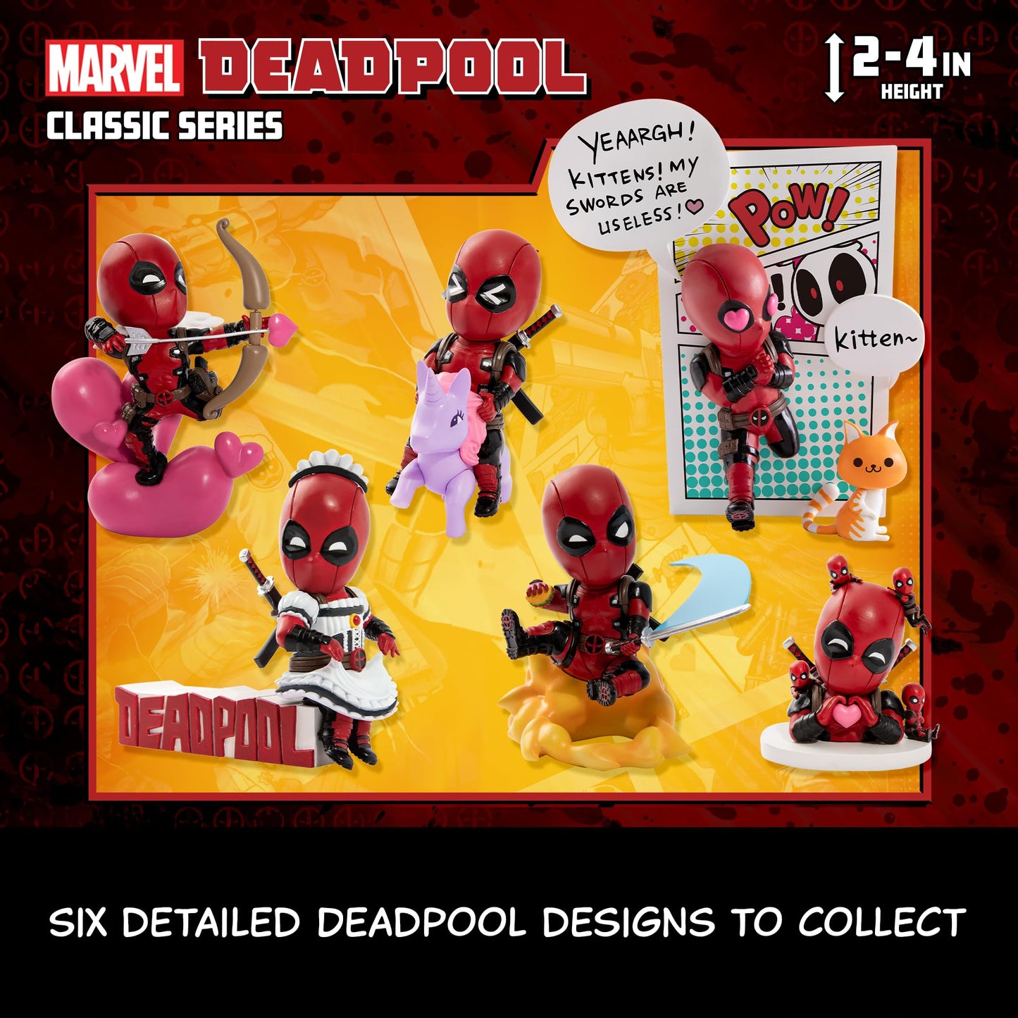 Yume Deadpool Classic Series Hero Box - Blind Box, 2'' To 4'' Collectible Toy Figurines, Marvel Superhero Movie Inspired Toy Fig