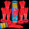 PartySticks Red Glow Sticks - 100pk, 8 Inch Glow in The Dark Light Up Sticks - Party Favors, Decorations, Necklaces and Bracelet