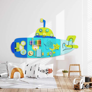 Bluewood Submarine Wall Busy Board Panels, Toddler Learning Activity Center, Montessori Philosophy Sensory, Educational Toys, Co