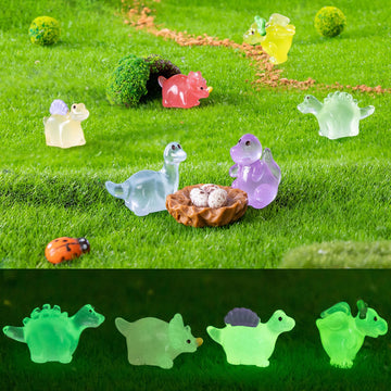 HAPTIME 107Pcs Luminous Mini Resin Animals - Glow in Dark Figurines for Dollhouse, Fairy Garden Decor, Miniature Variety Pack