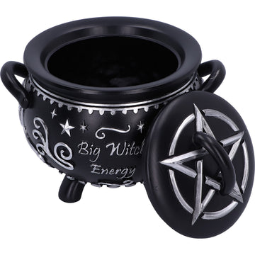 Nemesis Now Big Witch Energy Cauldron Box 15.4Cm, Resin, Black, Halloween Giftware Collection, Halloween Witch'S Cauldron Box, Witchcraft Giftware, Storage Box, Cast In The Finest Resin, Hand-Painted