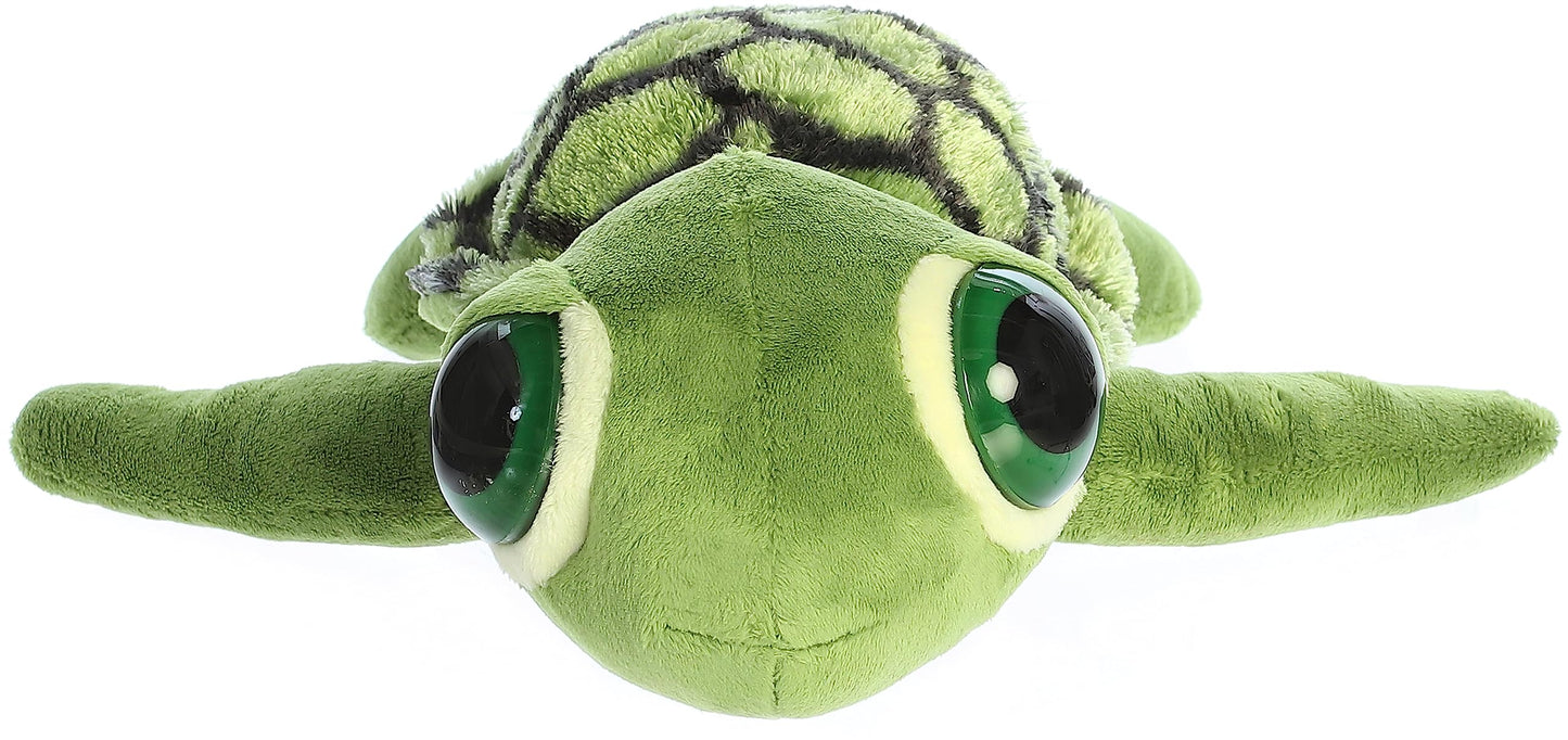 Aurora Sea Turtle Stuffed Animal - 11" Green Polyester - Enchanting Dreamy Eyes - Model 21219