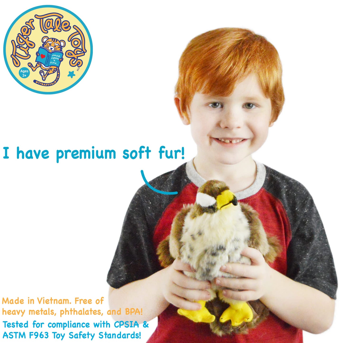 TigerHart 9 Inch Stuffed Animal Plush - Percival The Peregrine Falcon, Multicolor, Soft Plush Material, Perfect for Kids