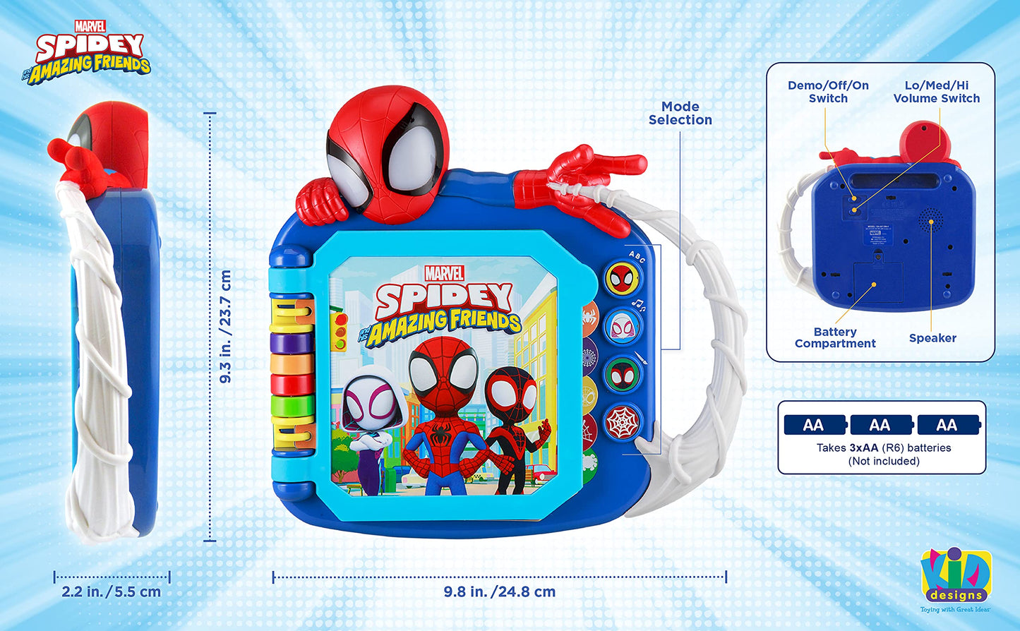 Ekids Spidey And His Amazing Friends Book, Toddler Toys With Built-In Preschool Learning Games, Educational Toys For Fans Of Spiderman Toys And Gifts (Styles May Vary)