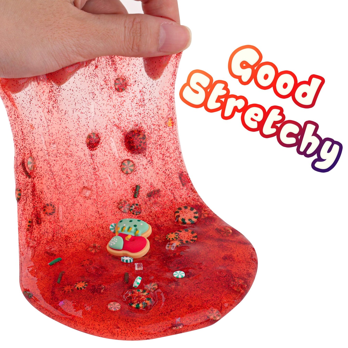 Christmas Stocking Stuffers For Kids, Red Glitter Crystal Slime, Super Soft & Non-Sticky Premade Slime, Girls Gifts & Boys Gifts