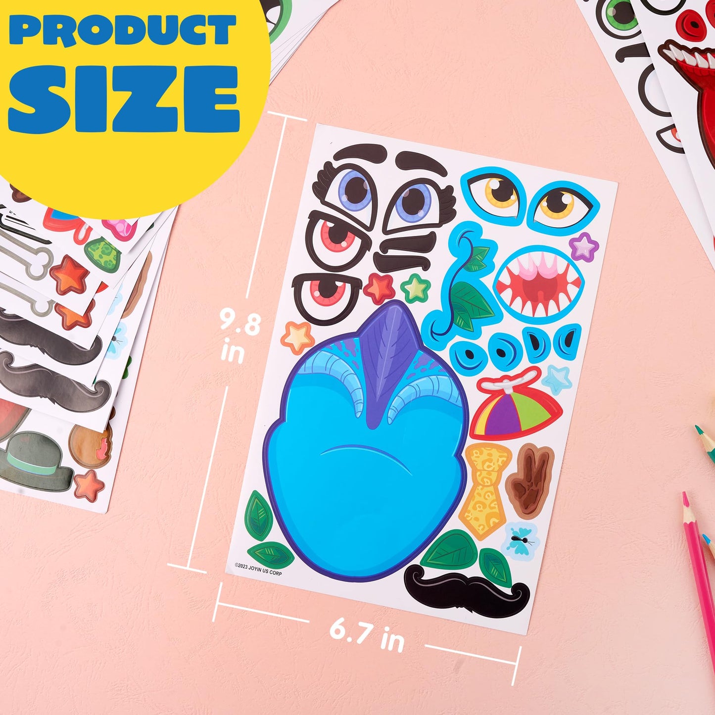 Joyin 36Pcs 9.8'X6.7' Make A Face Stickers For Kids, Make Your Own Dinosaur Stickers, Animal Party Favors Kids Crafts, Goodie Bags Stuffers, Classroom Rewards