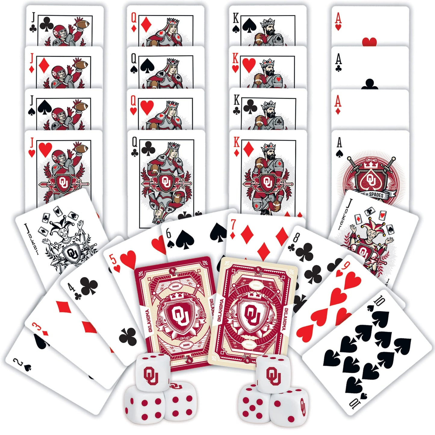 Masterpieces Game Day - NCAA Oklahoma Sooners 2-Pack Playing Cards & Dice Pack - Officially Licensed Set for mature-themeds and Family