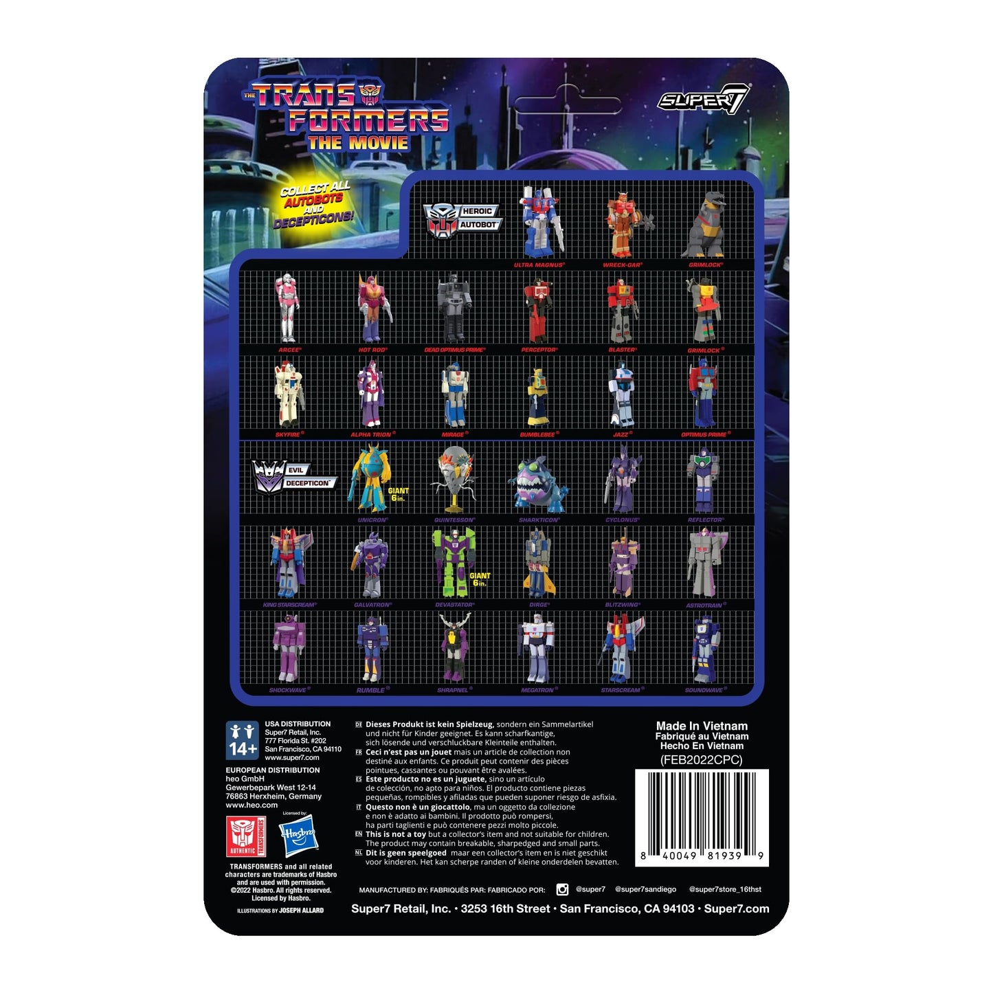 Super7 Transformers Sharkticon - 3.75' Transformers Action Figure Classic Cartoon Collectibles And Retro Toys