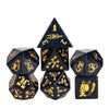 UDIXI Gemstone DND Dice Set Blue Sandstone Dice with Cute Cat Pattern, Stone Dice for Dungeons and Dragons Tabletop Game