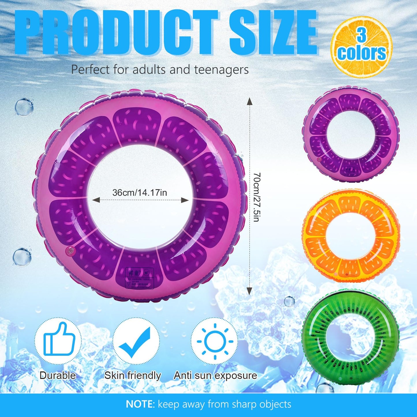 9 Pieces Inflatable Pool Floats 36 Inches Float Tube Swimming Tube Vinyl Pool Floaties Swim Tubes Rings Party Decorations For Te
