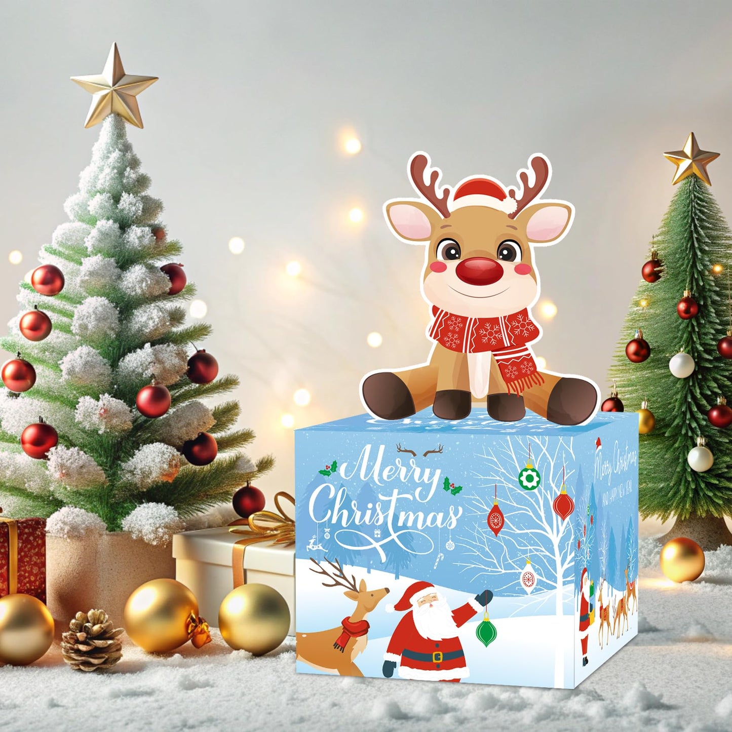 Meiidoshine Christmas Money Box For Cash Gift Pull, Surprise Money Holder Cash Gift For Kids Adults, Diy Fun Holiday Cash Box Fo