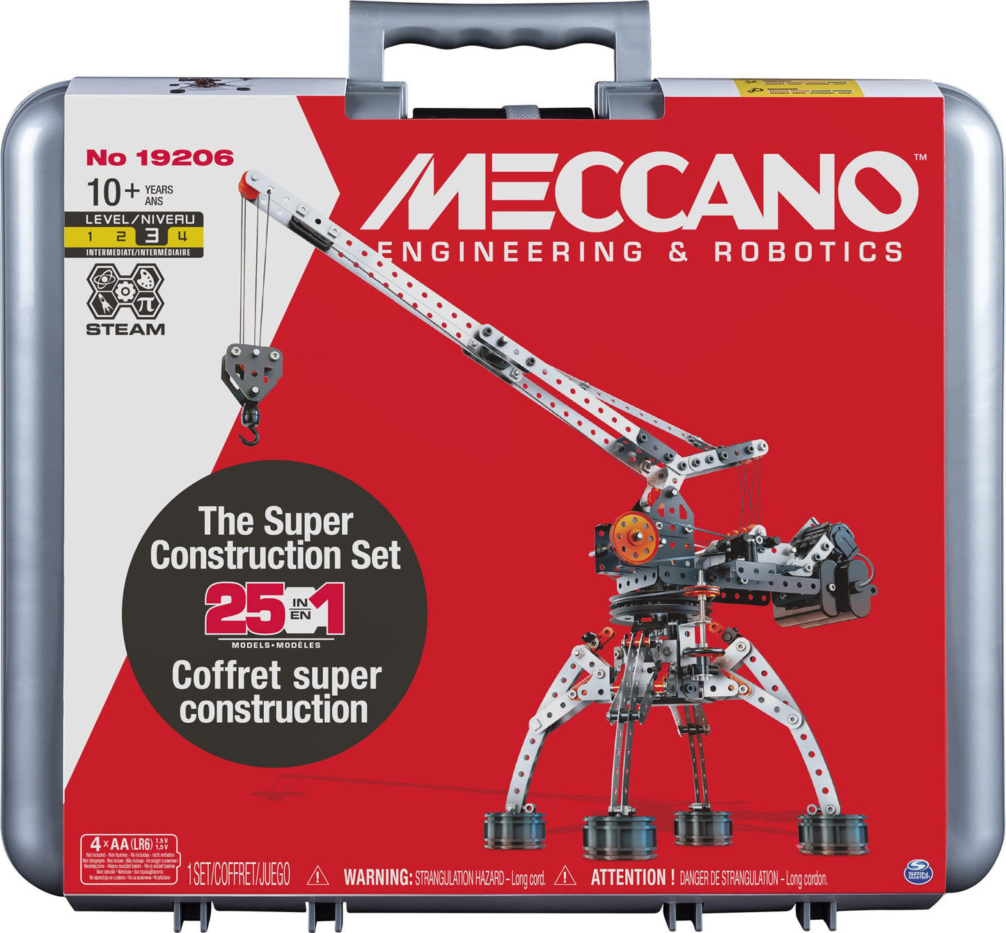 Meccano, Super Construction 25-In-1 Motorized Building Set, Steam Education Toy, 638 Parts, For Ages 10+