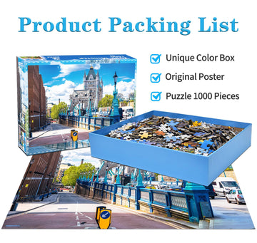 HUADADA 1000 Piece Puzzles for mature-themeds - London Street Scene UK-1000 Piece Jigsaw Puzzles for mature-themeds and Kids 1000 Piece Unique Shape Best Gift for mature-themeds and Kids(27.6x 19.7)