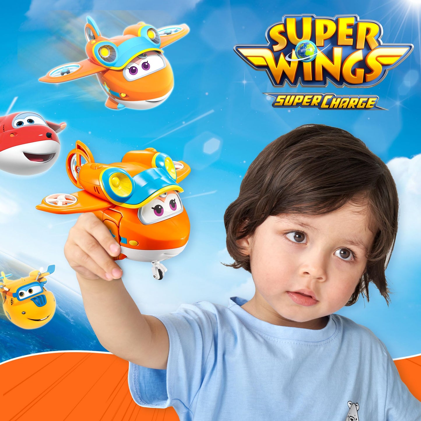 Super Wings 5' Transforming Sunny, Airplane Toys Vehicle Action Figure, Season 5 Plane To Robot In 10 Steps, Birthday Gifts For 3 4 5 Year Old Boys Girls Preschool Kids, Orange