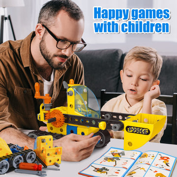 Hometter Building Toys For Age 5-12 Year Old Boys Gift, 6 In 1 Engineering Excavator Toys, Kids Stem Learning Toys Educational Building Kit