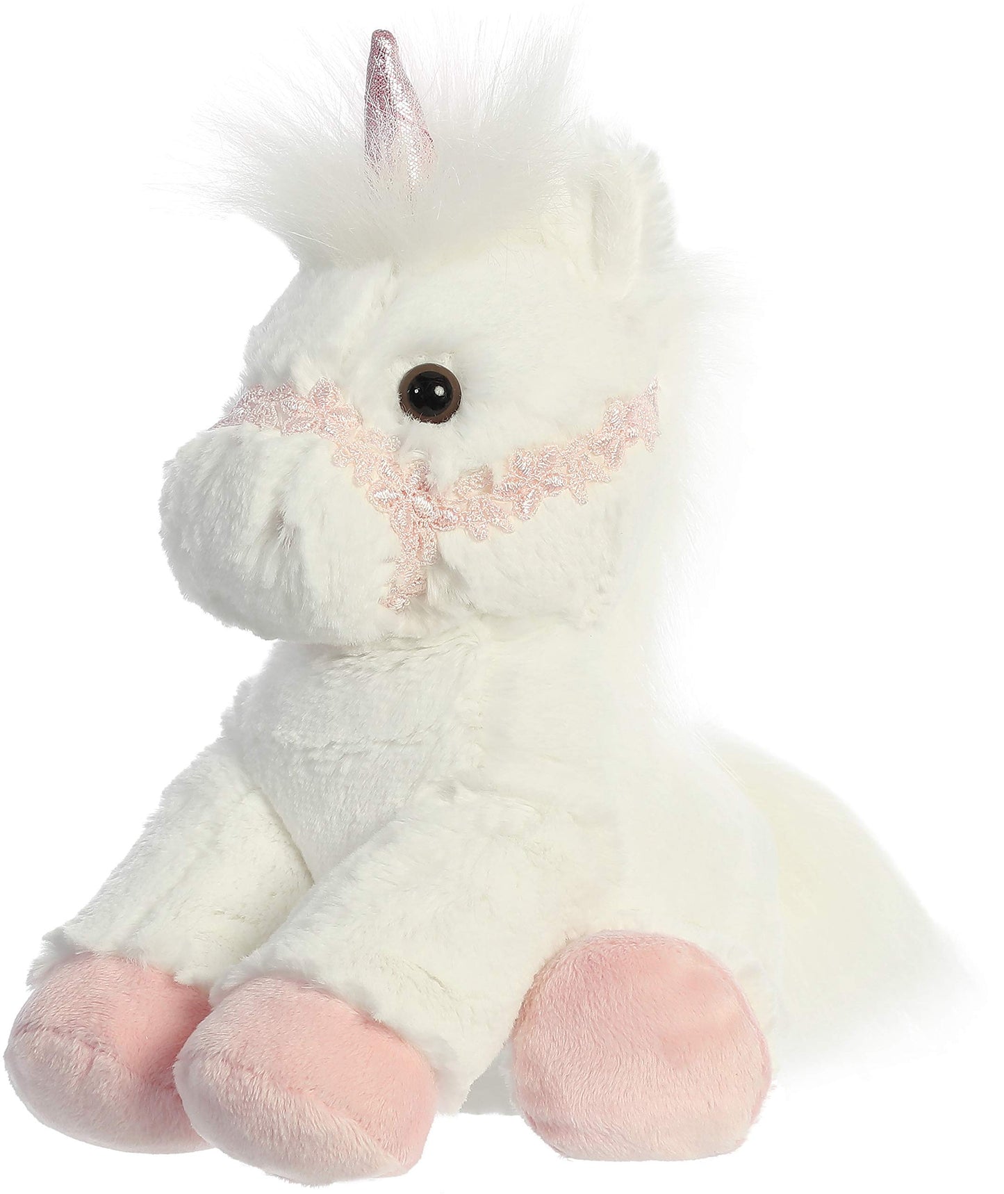 Breyer Aurora® Exquisite Unicorn Stuffed Animal - Realistic Detailing - Imaginative Play - Pink And White 11 Inches