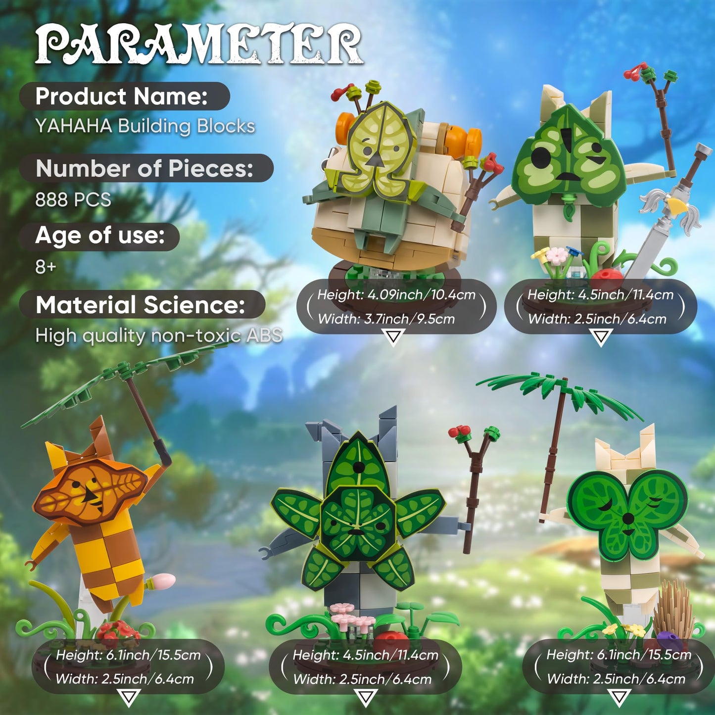 Koroks Building Set Toy, 5 In 1 Model Building Block Kit For Botw Fans, Cute Game Action Figures, Great Gift For Fans Adults And