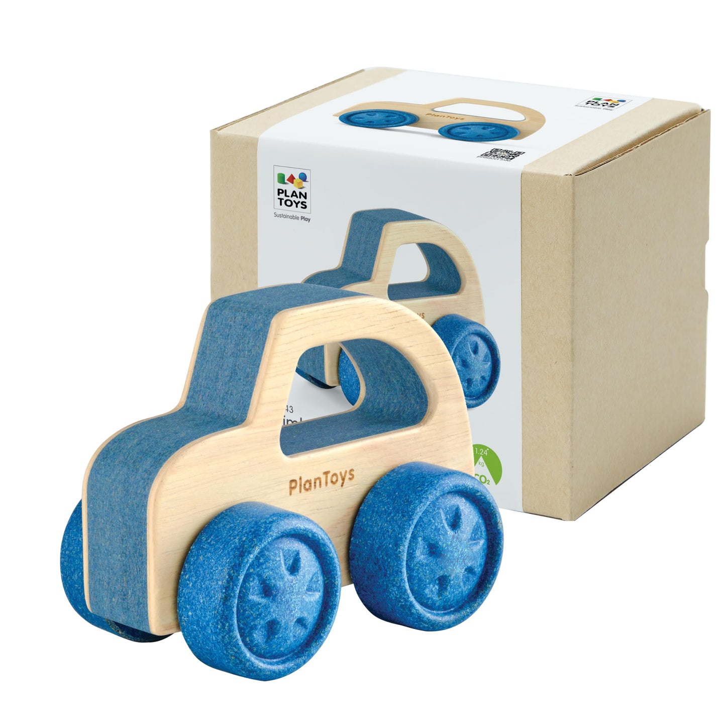 PlanToys Wooden Timber Trail EV | Montessori Push and Roll Toy for Fine Motor Skills, Coordination and Cause and Effect Learning