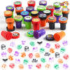 JOYIN 100 Pcs Halloween Stampers for Kids Gift, 25 Designs Assorted Plastic Stamps Bulk for Halloween Party Favors Goodie Bag Fi