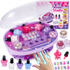 Golray Kids Nail Polish Set for Girls, All-in-One Nail Art Kit - Nail Dryer/ Nail Polish/ Glitter Powder/ False Nails/ Nail Deca