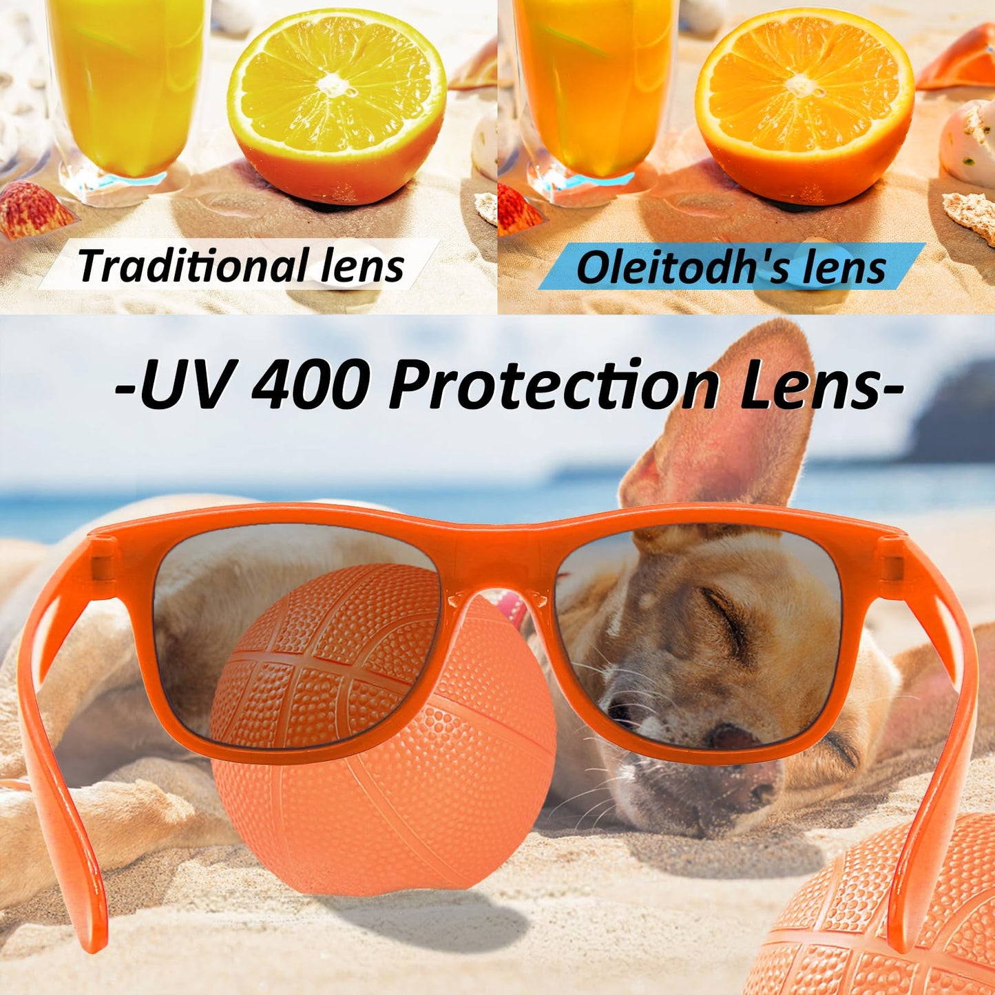 Oleitodh 60 Pack Orange Party Sunglasses Kids Bulk For Birthday Party Favors Goody Bag Fillers For Beach Pool Party For Teens Ad