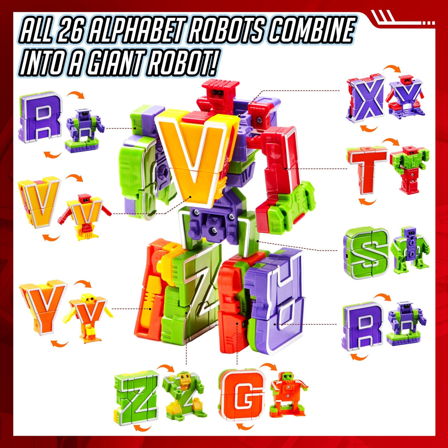 Joyin Alphabet Robots Toys For Kids, Abc Learning Toys, Alphabots, Letters, Toddlers Education Toy, Carnival Prizes, Christmas Toys, Treasure Box And Prize For Classroom