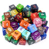 AUSTOR 70 Pieces 6 Sided Dice Mixed Color Polyhedral Dice Set 6 Sides Dices Assortment with a Black Velvet Storage Bag for DND R