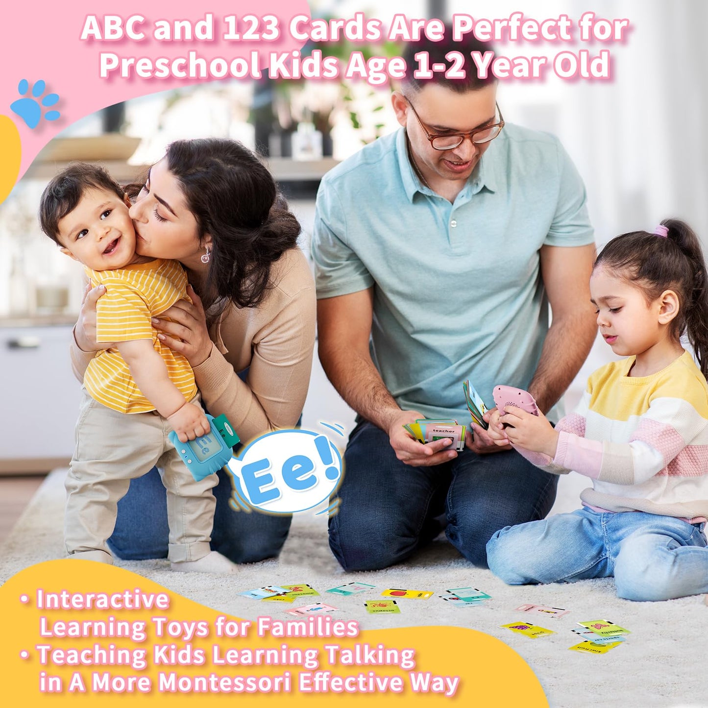 Aullsaty Toddler Toys Talking Flash Cards For 1 2 3 4 5 6 Year Old Boys And Girls, Autism Sensory Toys For Autistic Children, Le