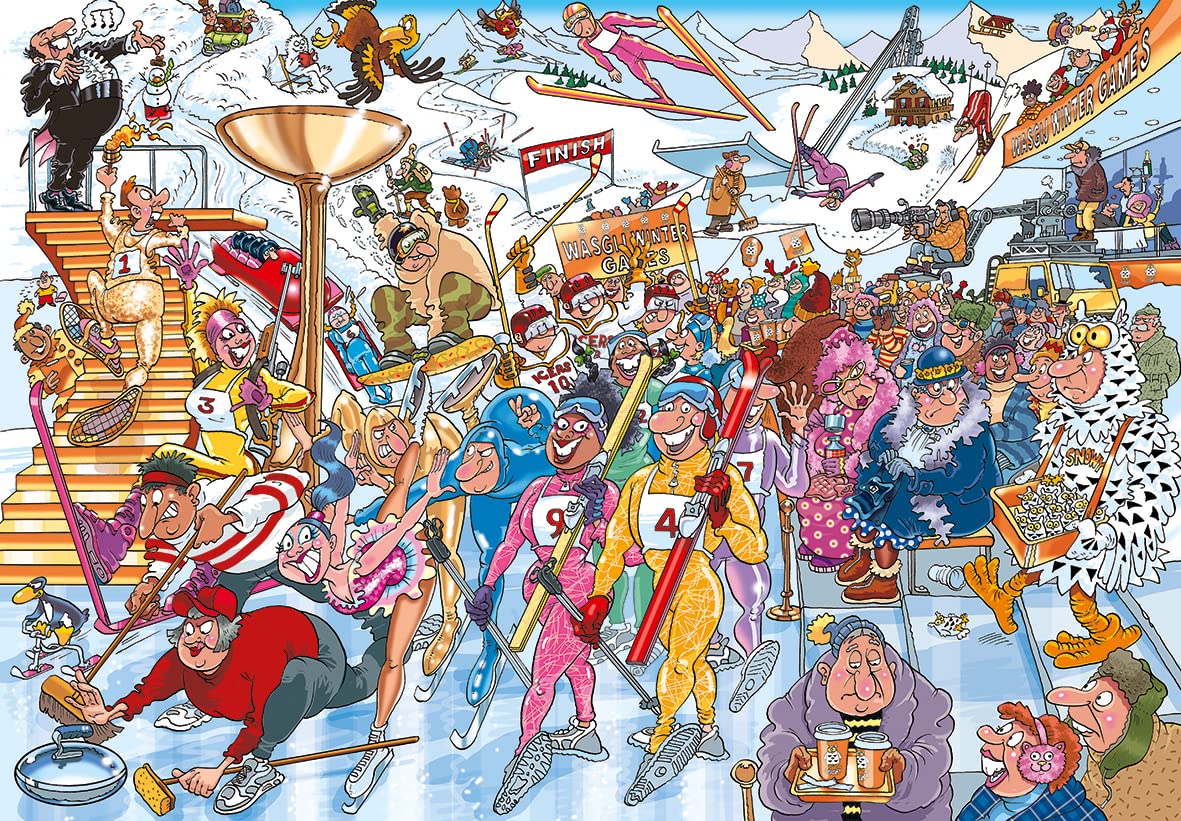 Jumbo, Wasgij, Mystery 22 - Wasgij Winter Games!, Unique Collectable Jigsaw Puzzle For Adults, 1,000 Piece
