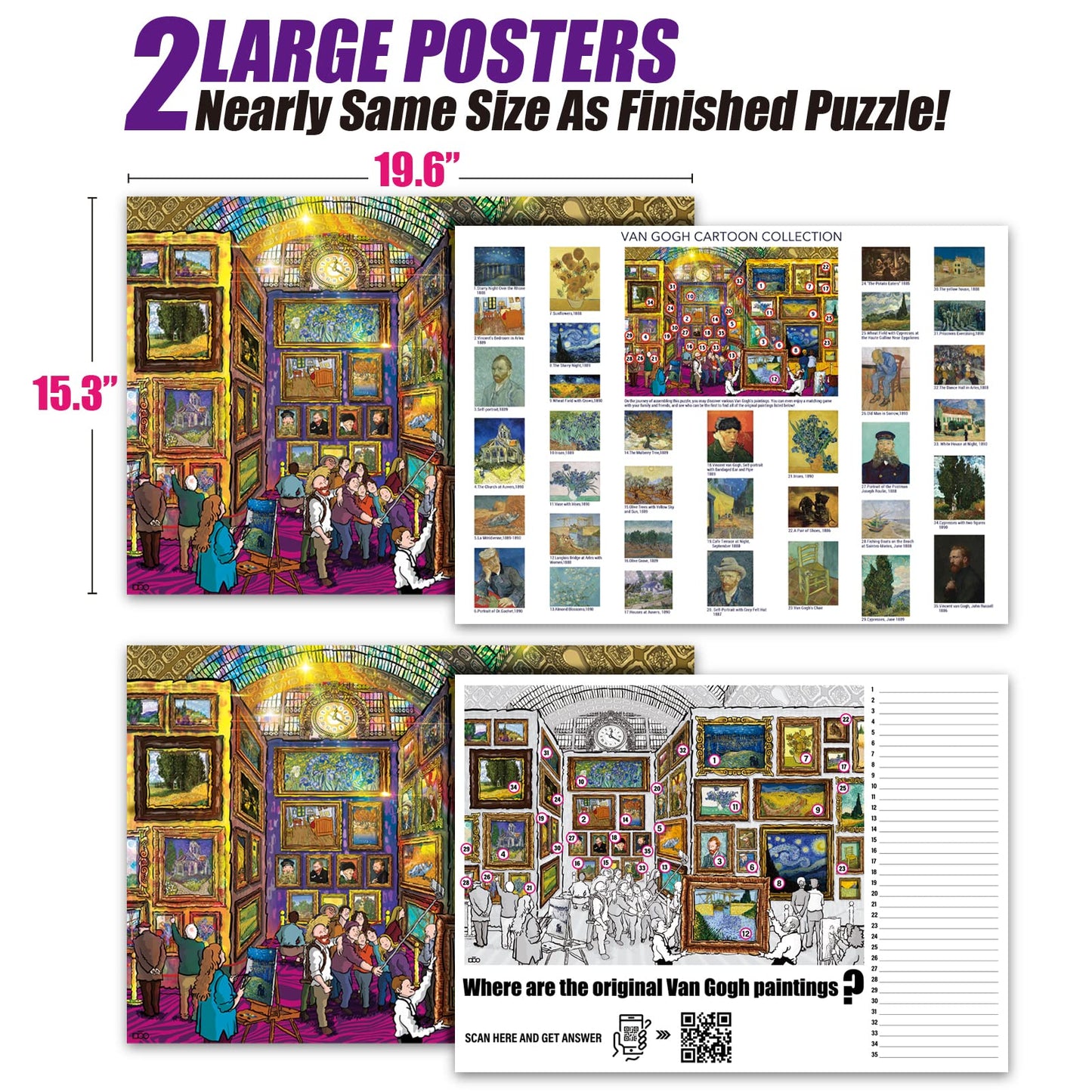 Antelope - 500 Piece Large Format Jigsaw Puzzle For Adults, Van Gogh Jigsaw Puzzles 500 Pieces, Large Pieces, No Dust Puzzles For Senior Citizen, 500 Pc, Non-Glare Finish, Interlock Smoothly