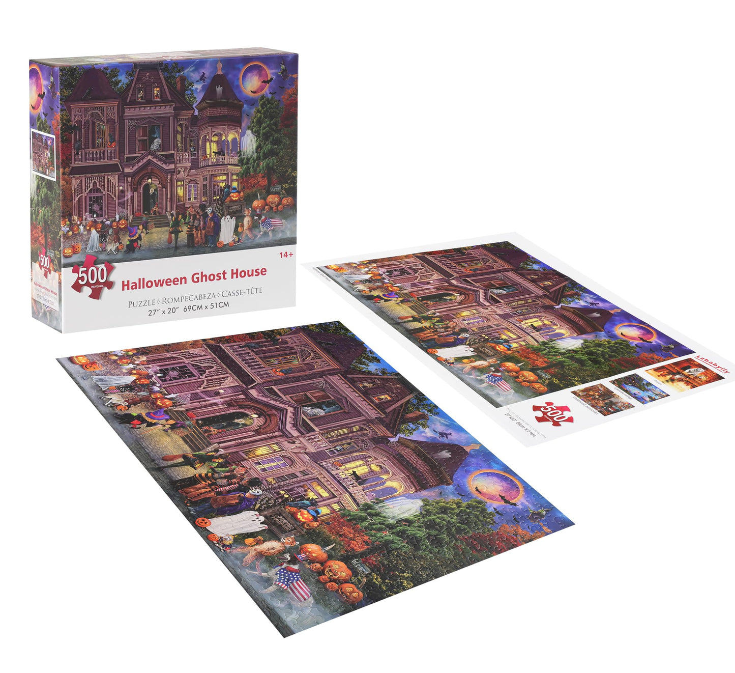 Halloween Fright Night 500 Pieces Jigsaw Puzzles For Adults, Halloween Decoration For Family Party Holiday 27' X 20'