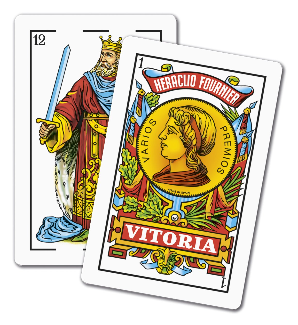 Fournier Heraclio F20984 No. 1 Spanish Playing Cards - Classic White Deck for Game Night and Collectors