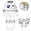 Nuehoryu Nasa Pilot Costume For Kids Astronaut Nasa Costume For Boys Girls Space Jumpsuit For Halloween Dress Up (3-4 Years)