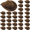 Hercicy 36 Pcs Mini Cowboy Hats for Crafts Wedding Favors Decoration Flocking Miniature Felt Cowgirl Western Party Hat Dollhouse