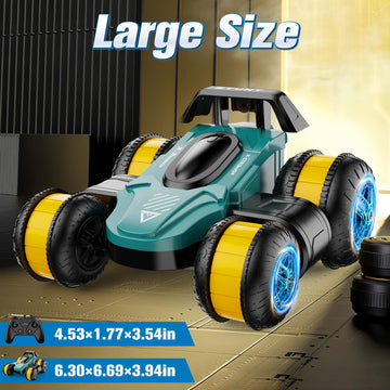 ZSYMIMRC High Speed Drift Remote Control Stunt Deformation Car, Birthday Gifts, for Boys and Girls 3-16 Years Old (Green)