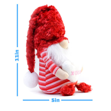 Madanar Valentine'S Day Pajama Gnome Plush Holding Conversation Heart Swedish Decor For Tiered Tray Shelf Table Decorations (Valentine'S)