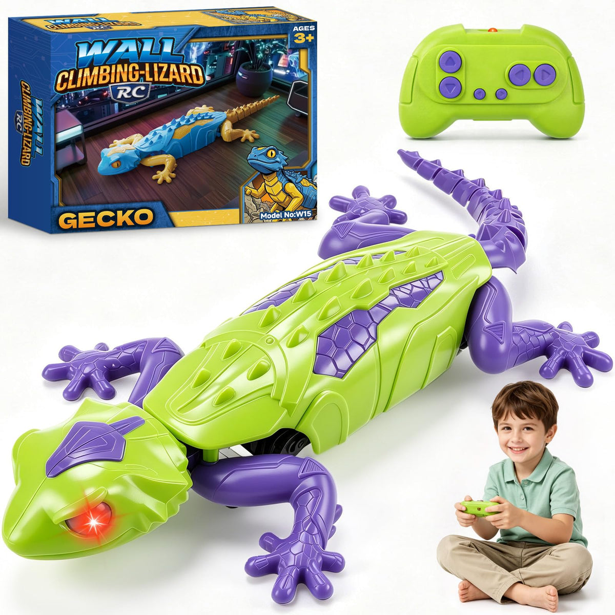 RC Wall Climbing Gecko, Rechargeable Remote Control Lizard Robot for Kids