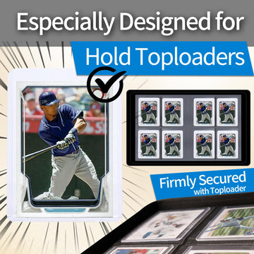 Card Binder for Toploaders Portable 4 Pockets Trading Card Holder Albums for Sports Trading and Gaming Cards Black