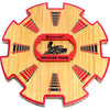 Queensell Wooden Mexican Train Hub - Mexican Train Accessories for Classic Domino Game - Mexican Train Centerpiece 7.8x7.8x0.5 i