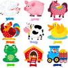 9 Pcs Farm Theme Lacing Cards, 9 Double Sided Sewing Cards With 9 Colorful Laces, Imagination Development Lacing Toys Educational And Learning Activity For Preschoolers, Kids
